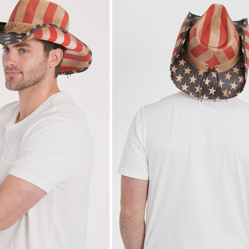 Genuine Bullhide‎ U. S. Flag Hat. Size M - Picture 2 of 16